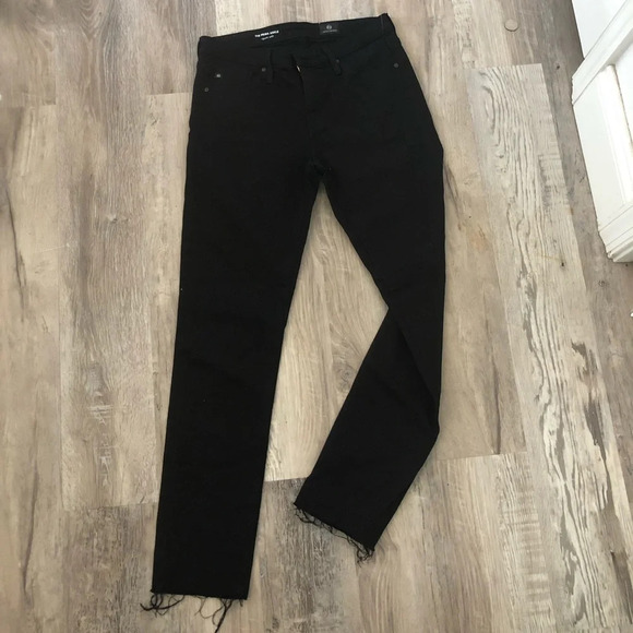 ! adriano goldschmied prima mid rise ankle cigarette jeans in super blac… - Picture 5 of 9